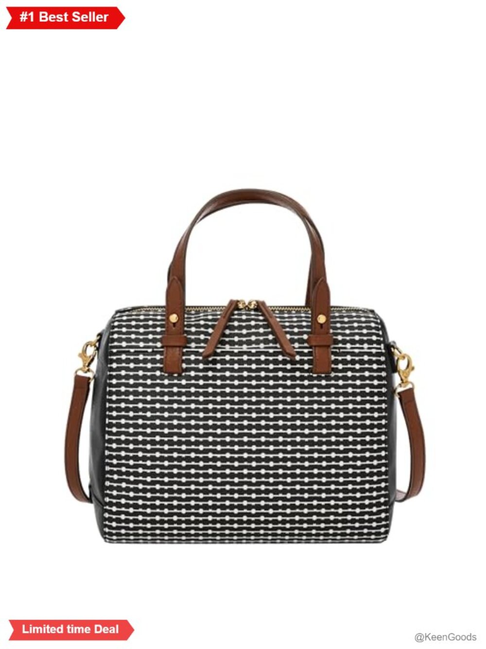 Fossil Rachel Satchel Faux Leather Handbag Zip Closure